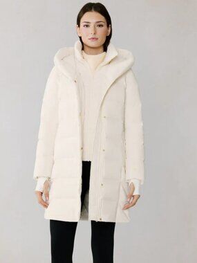 NWT SOIA & KYO SONNY-N Classic Down Coat Size Medium- Powder